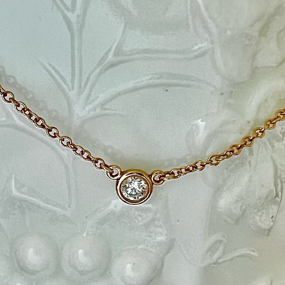 Tiffany & Co. Diamonds by the Yard Single Diamond Pendant .05ct 18K Gold - Picture 10 of 11
